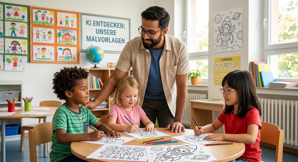 Digitalisierung Bildung; KI Bildung, Digitale Bildung, Kompetenzzentrum; KI; Bildungsforschung, Schule, Malvorlagen mit generative KI erstellen