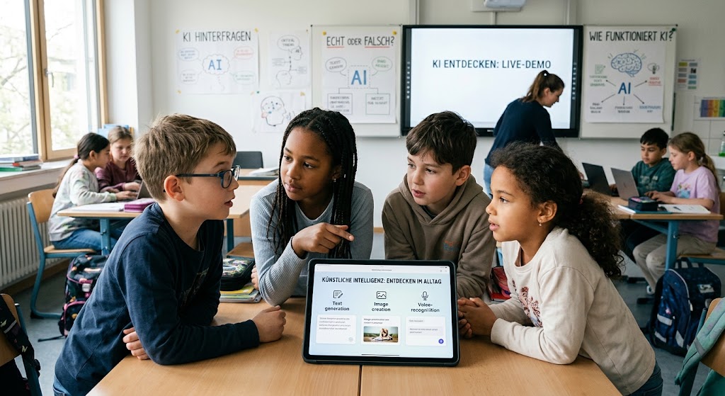 Digitalisierung Bildung; KI Bildung, Digitale Bildung, Kompetenzzentrum; KI; Bildungsforschung, Schule, KI im Alltag entdecken
