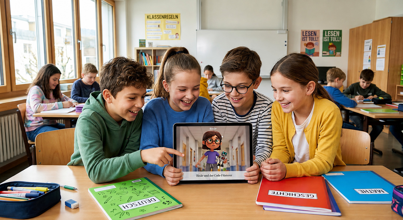 Digitalisierung Bildung; KI Bildung, Digitale Bildung, Kompetenzzentrum; KI; Bildungsforschung, Schule, Wie lassen sich kreative Bilderbücher mit KI für den Unterricht nutzen?