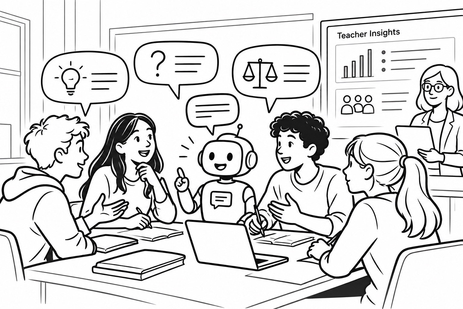 Digitalisierung Bildung; KI Bildung, Digitale Bildung, Kompetenzzentrum; KI; Bildungsforschung, Schule, KI-Facilitator für Argumentation im Unterricht